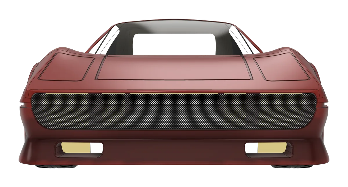 Head-on in Fusion: two headlight panels, a perforated grille across the nose and two intakes in the lower lip