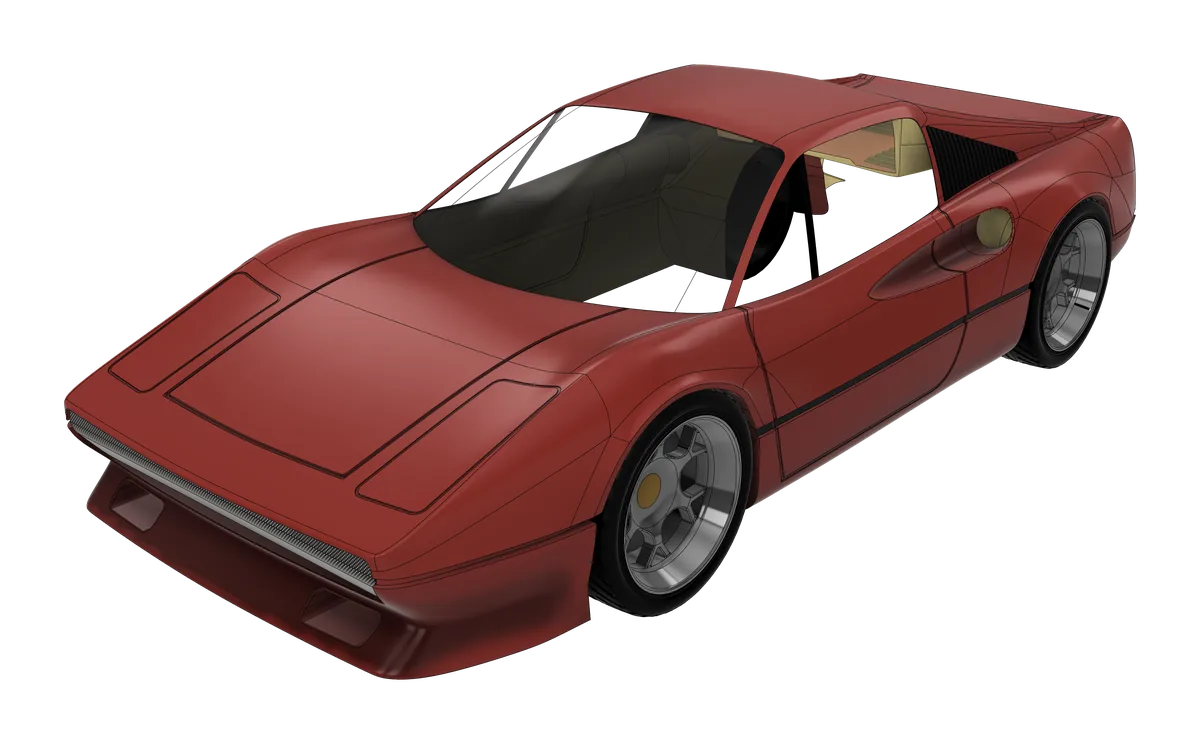 The body in Fusion’s shaded view from the front three-quarter: the headlight panels, the bonnet outline and the scoop down the side