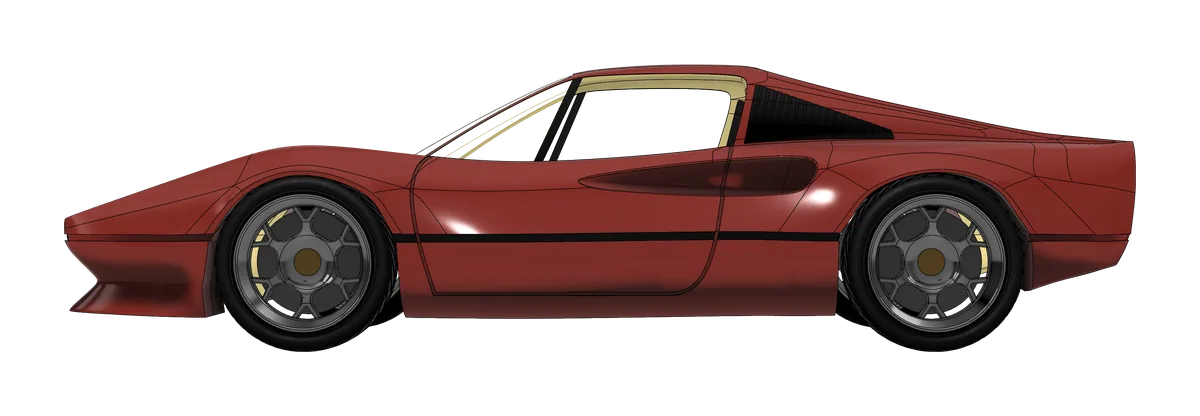 Side profile in Fusion: the wedge nose, the long scoop down the side and the black strip along the doors