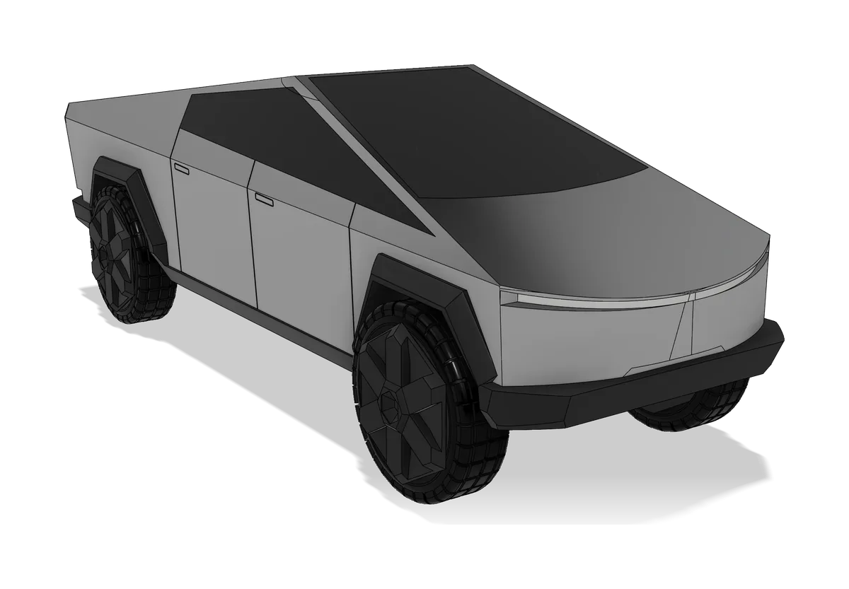 Render of an angular grey pickup truck model